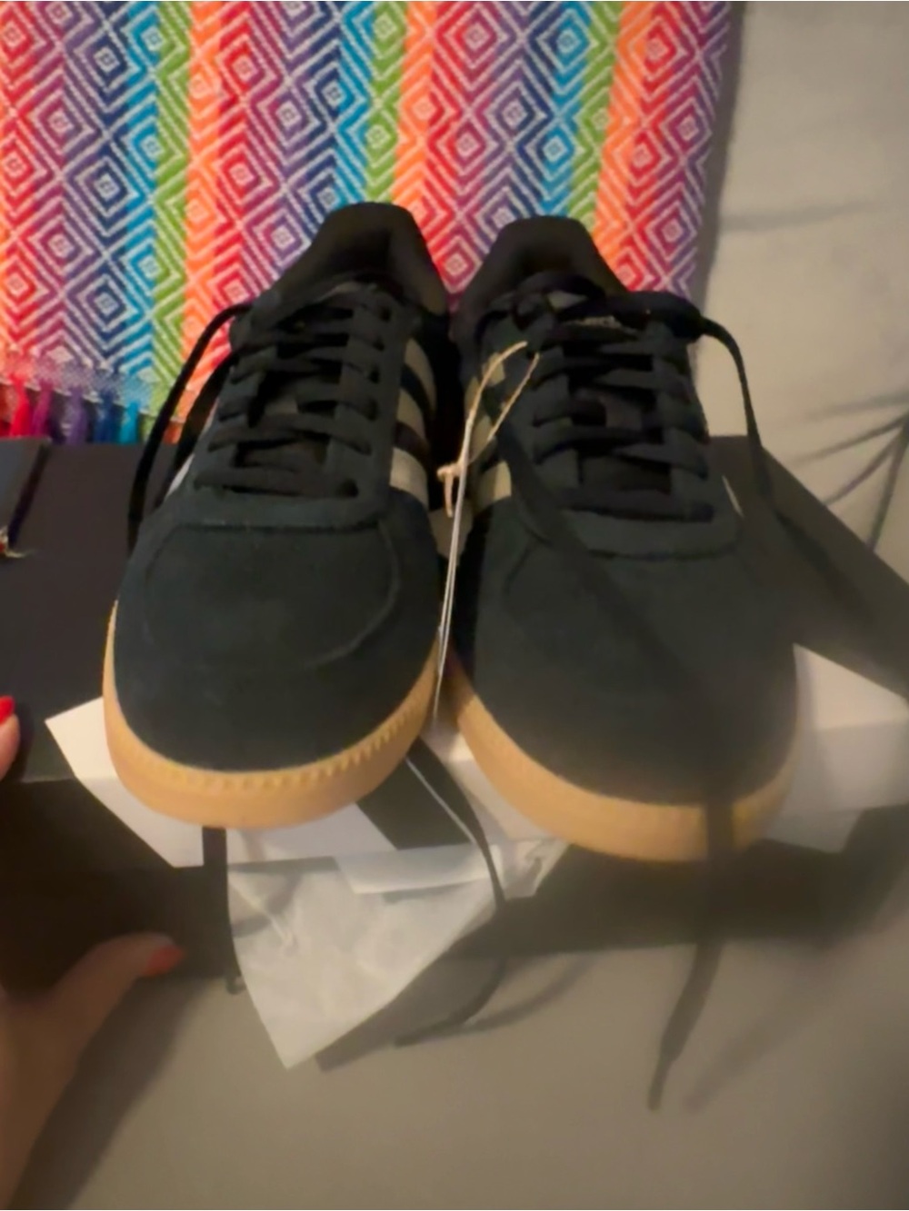 Adidas Breaknet Sleek Black Gum Sole Gold Stripes Women’s 9 NIB - Picture 7 of 8